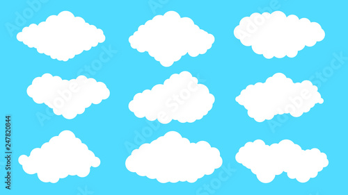Cloud Icon Set. Vector Illu...
