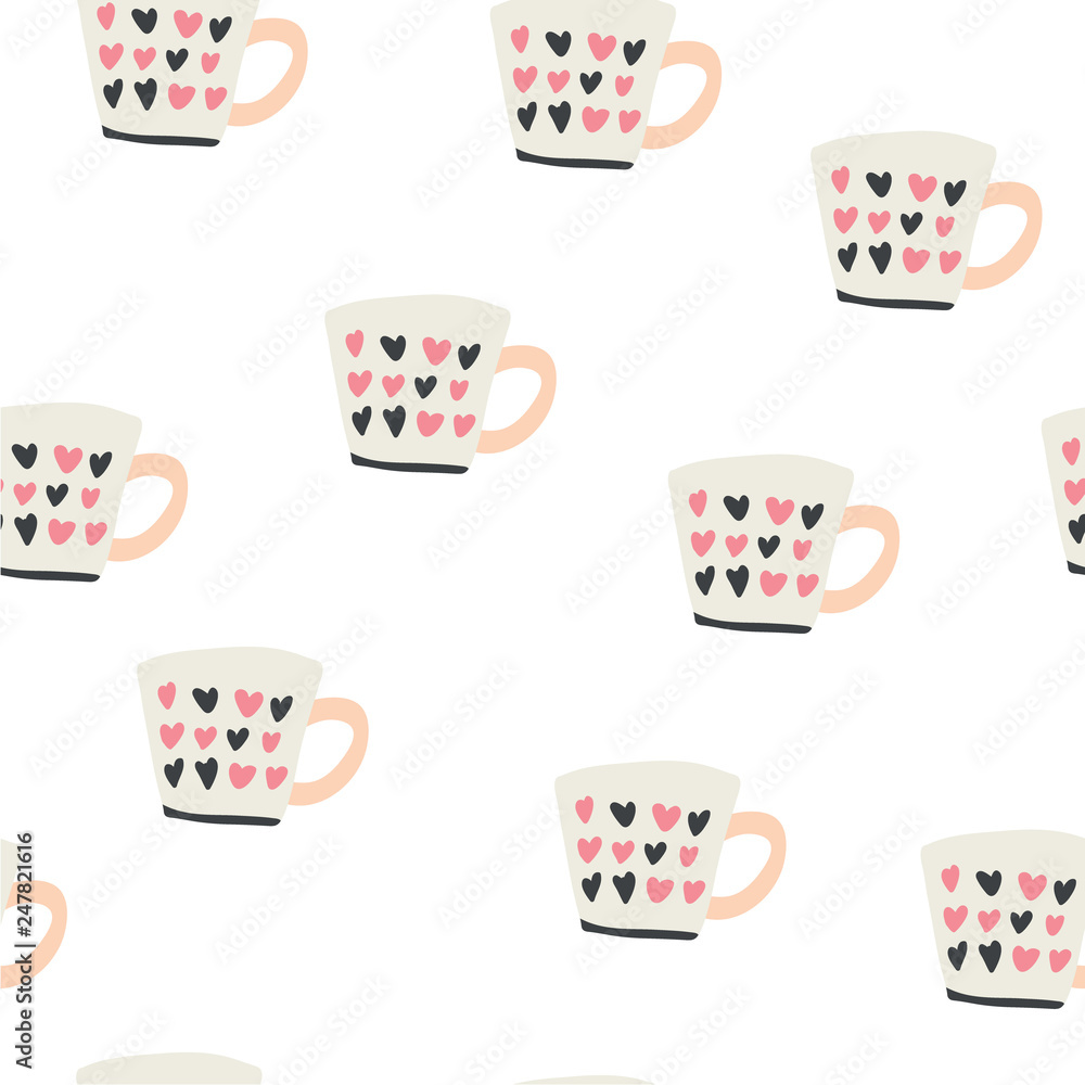 seamless pattern with scandinavian style cups seamless pattern with scandinavian style cups