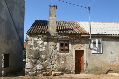 A typical little old village in the Lun  Island Pag  Croatia