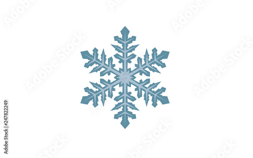 Detailed Snowflake Vector Design - Christmal Time and Holiday Season with cold and snowy weather in the winter