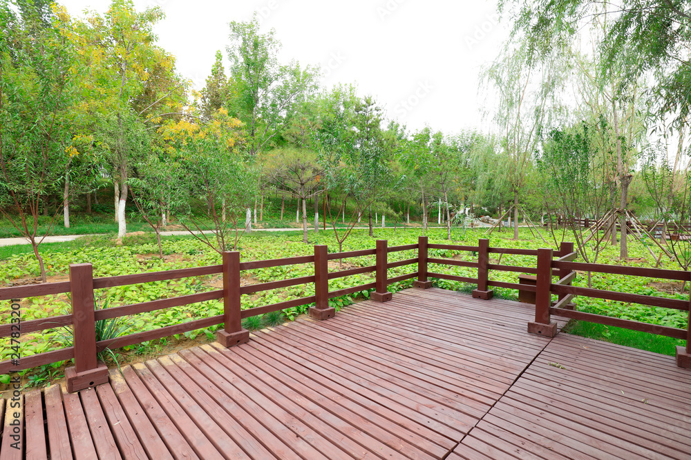 Park wooden platform