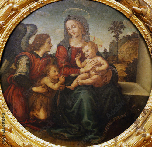 The Virgin and Child, St. John and the angel photo