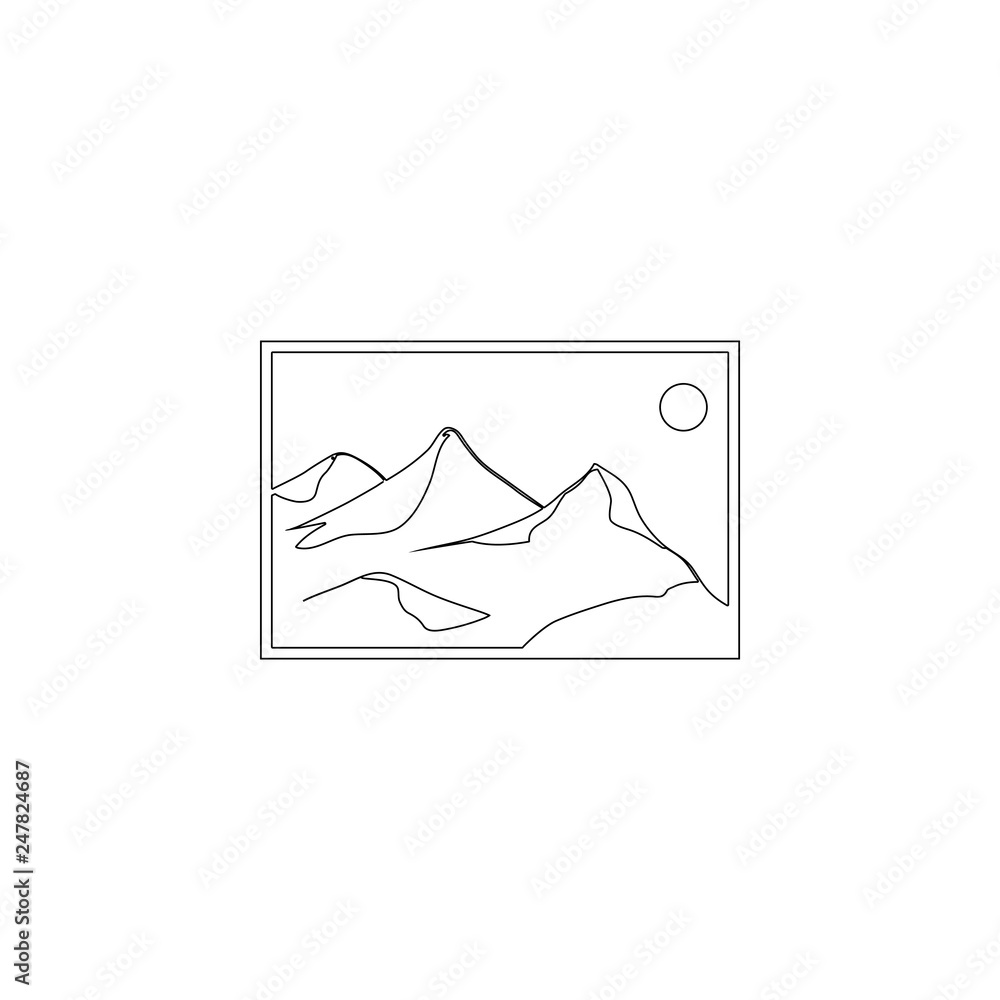 Landscape photo image or picture placeholder. flat vector icon Landscape photo image or picture placeholder. flat vector icon