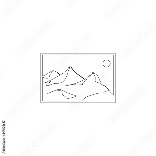 Landscape photo image or picture placeholder. flat vector icon