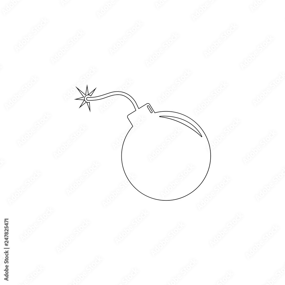Grenade Exploding Bomb blast. flat vector icon Grenade Exploding Bomb blast. flat vector icon