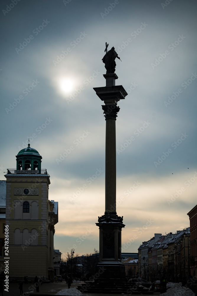 Warsaw Sigismund's Column in Castle Square in Polish capital