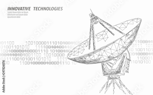 Internet security antivirus system. Low poly polygonal radar personal data security. Hacker attack detection vector illutration