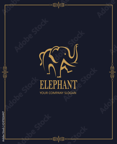 abstract elephant icon isolated on dark background