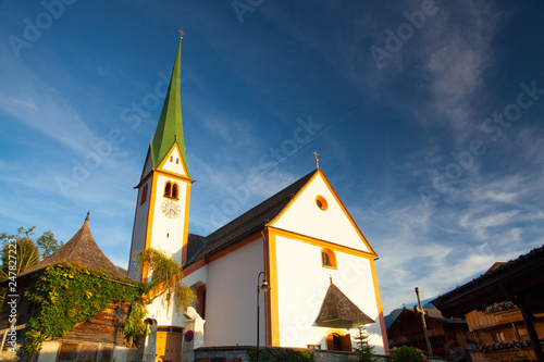 St. Oswald Parish Church in Alpbach,Austria. photo