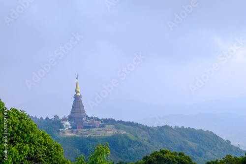 pagoda in doi Inthanon national park at Chiang mai Thalland Famous place to travel © kombattle