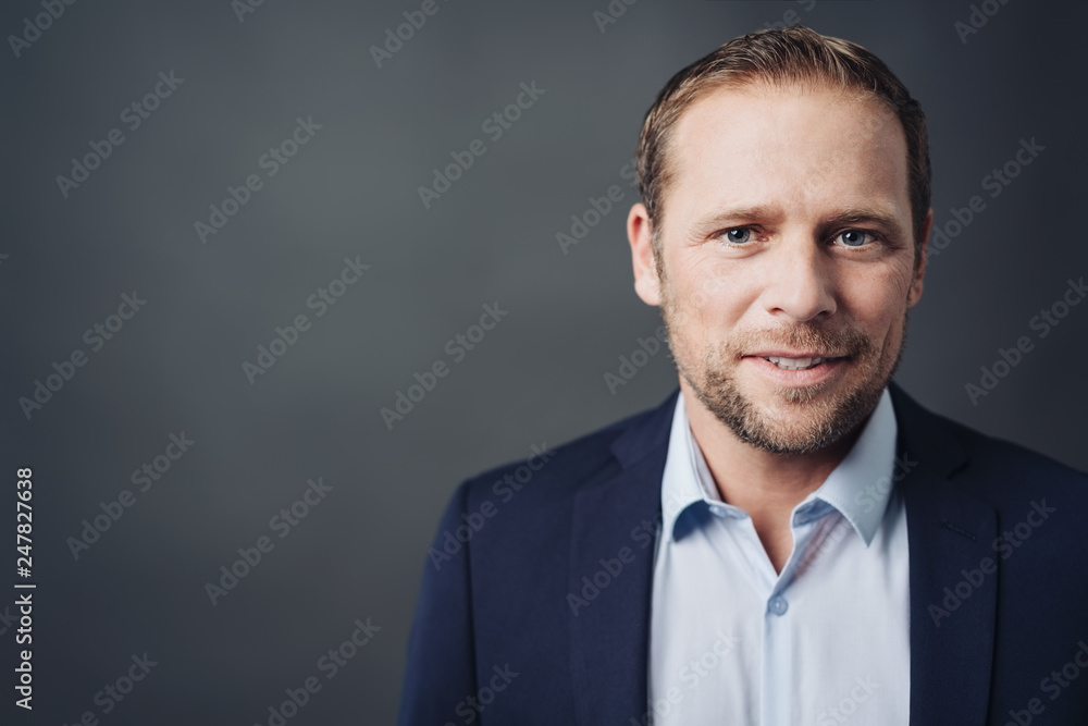 Portrait of handsome adult man with copy space Portrait of handsome adult man with copy space