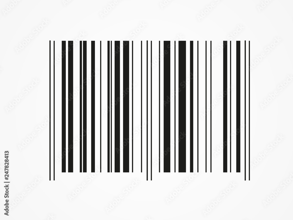  Bar code icon realistic. Flat barcode. 