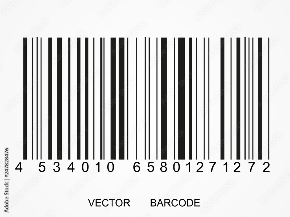  Bar code icon realistic. Flat barcode. 