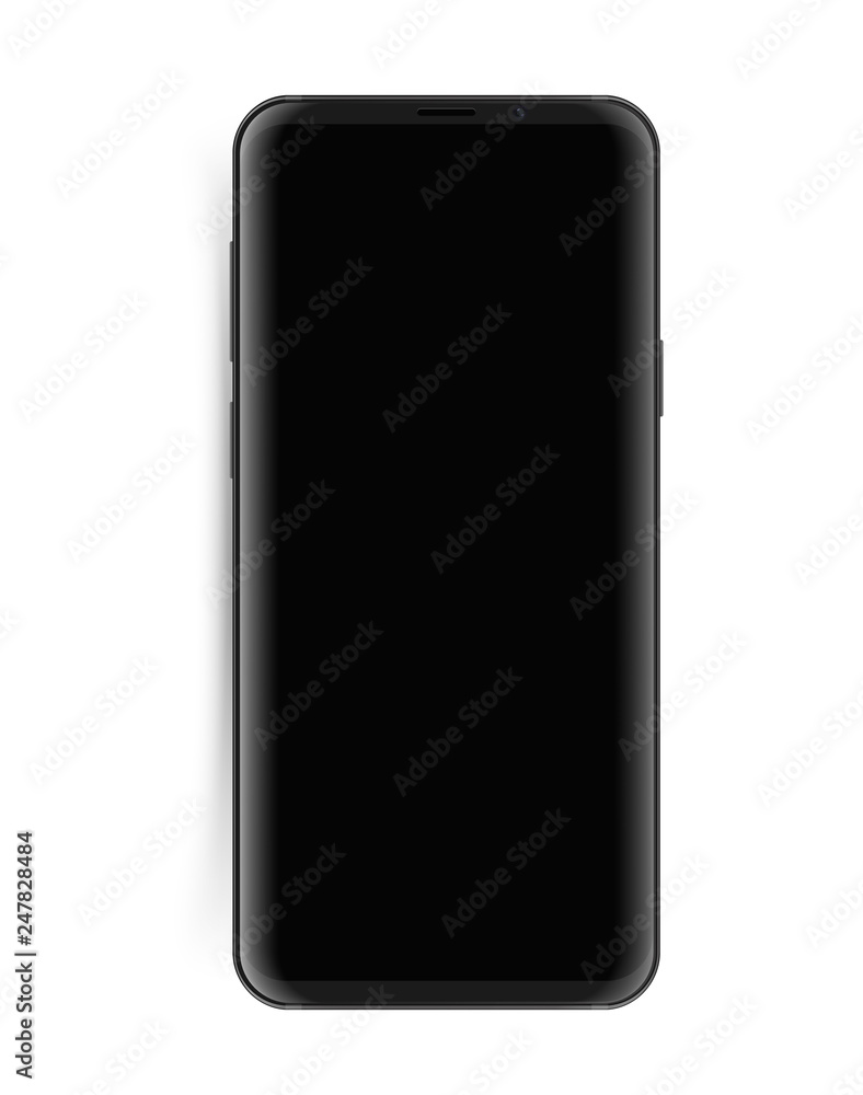 Modern frameless smartphones set isolated on white Modern frameless smartphones set isolated on white