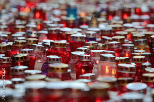 Zagreb cemetery Mirogoj on All Saints Day visited by thousands of people light candles for their deceased family members