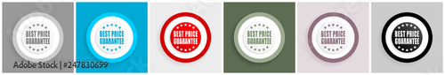 Best price guarantee icon set, vector illustrations in 6 options for web design and mobile applications