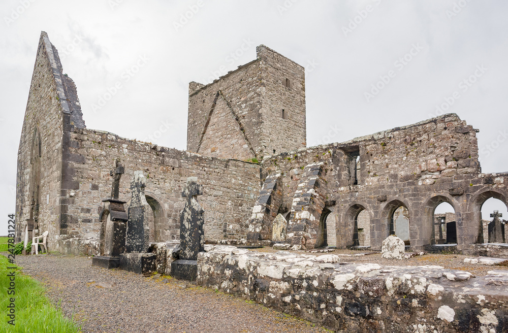 church ruin and graveyard
