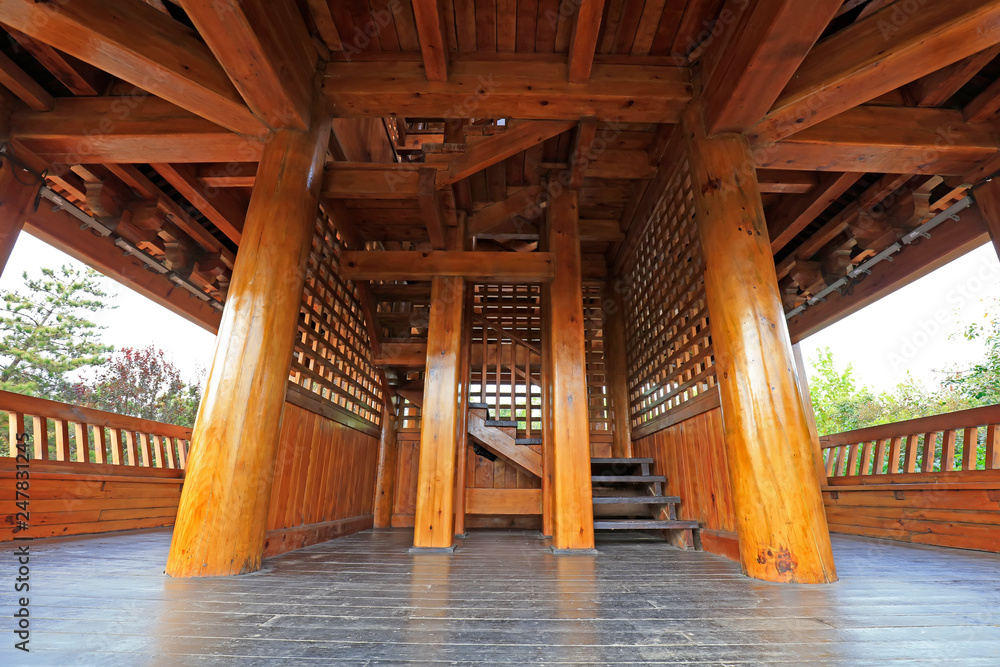 Fototapeta premium Architectural structure of Chinese style attic