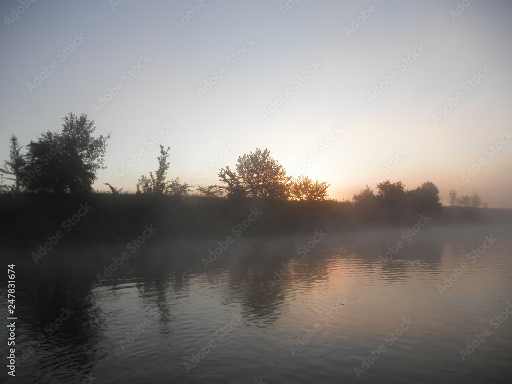 Morning on the river Seversky Donets, Ukraine Morning on the river Seversky Donets, Ukraine