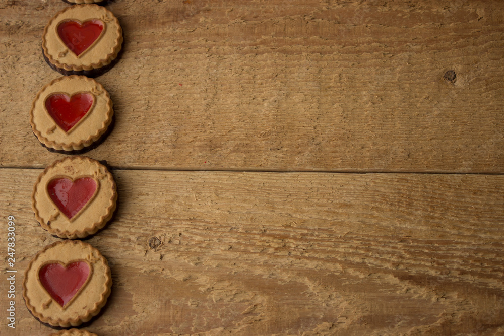 Cookies with jelly heart.Valentine Day Concept. Cookies with jelly heart.Valentine Day Concept.