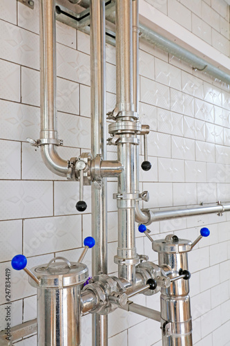 Billede på lærred Milking machine pipe