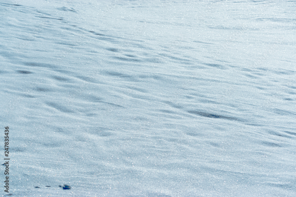 Sparkling snow. Winter atmosphere. Background of snow Sparkling snow. Winter atmosphere. Background of snow