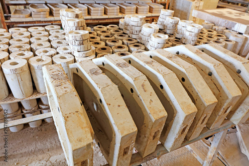 Ceramic moulds in the workshop