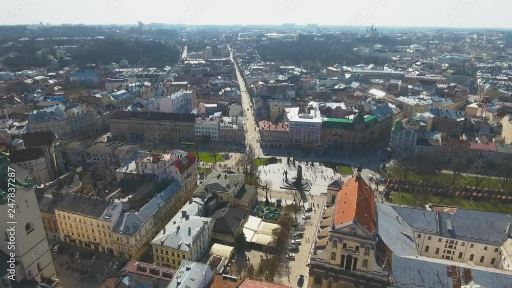 Aerial View Of The Old City On A Spring Day. Aerial View Of The Old City On A Spring Day.