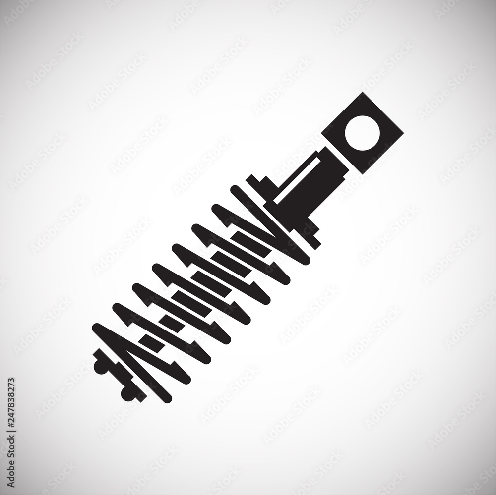 Car shock absorber icon on white background for graphic and web design, Modern simple vector sign. Internet concept. Trendy symbol for website design web button or mobile app Car shock absorber icon on white background for graphic and web design, Modern simple vector sign. Internet concept. Trendy symbol for website design web button or mobile app