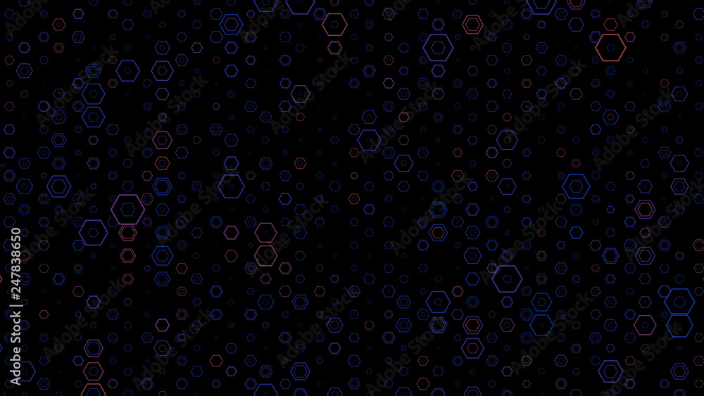 Abstract background pattern with a variety of hexagons. Abstract background pattern with a variety of hexagons.