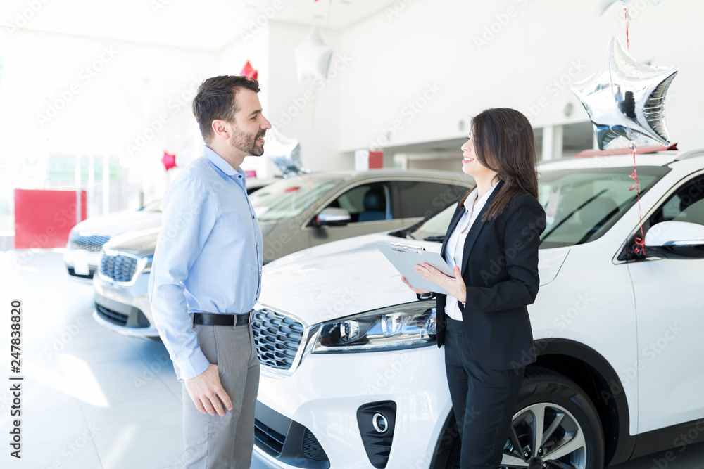 Fototapeta premium Saleswoman Understanding Requirements And Specification Of Client