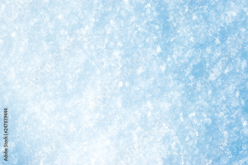 Background of the light blue bright snow close up