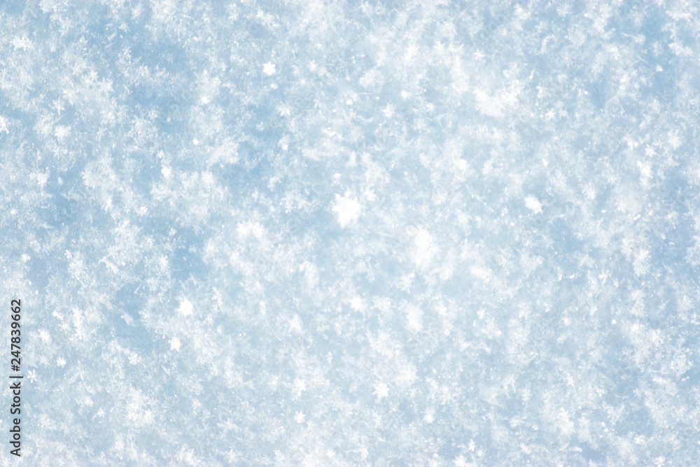 Background of the light blue snow close up