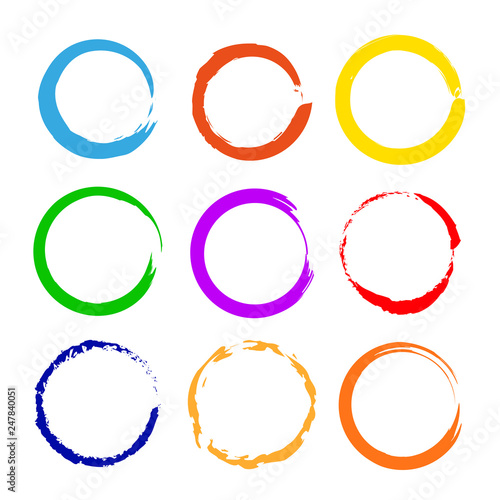 Vector Brush Color Circles Set
