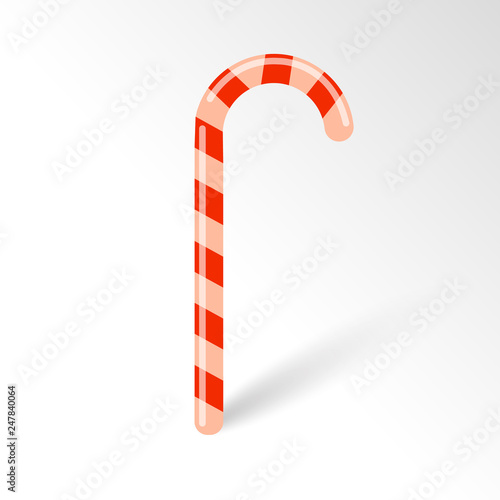 Vector 3D Christmas lolipop with shadow