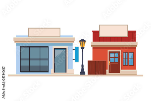 stores shopping front cartoon