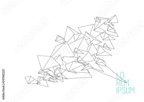 Book cover vector design template illustration with abstract black polygonal objects.