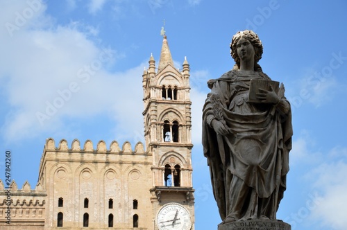 beautiful architecture of the cathedral of palermo