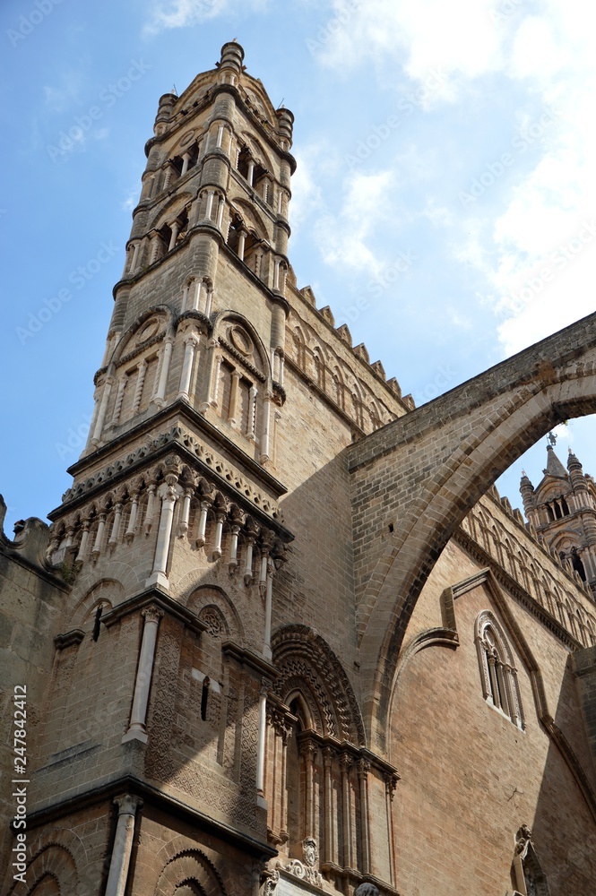 beautiful architecture of the cathedral of palermo