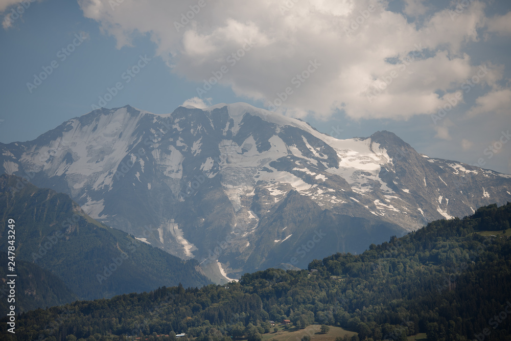 Winter Alpine mountain panorama