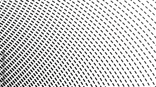 Circular, radiant patttern, halftone op art vector background, abstract vortex, black and white overlay texture, screen print texture