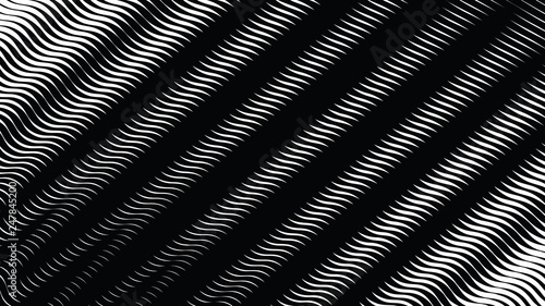 Halftone waves background, op art background, black and white overlay texture, distess screen print texture