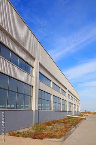 Factory building under blue sky