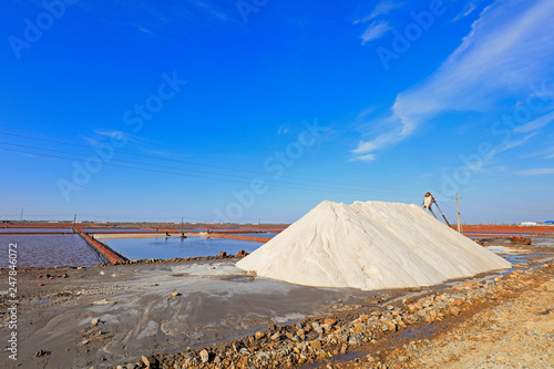 pile of salt in the salt field
