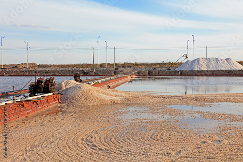 workers produced labor in salt field  Luannan  Hebei  China