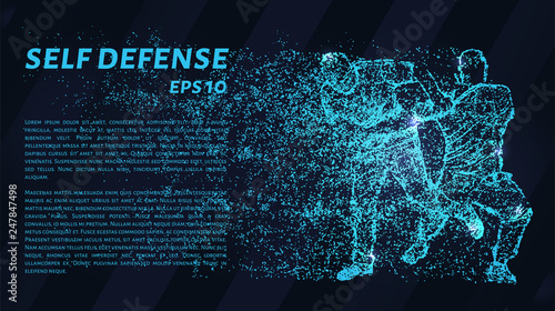 Self-defense of particles on a dark background. Self-defense of circles and dots.
