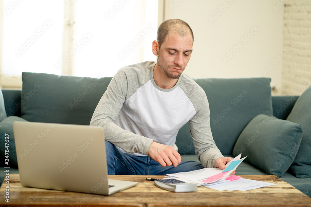 Attractive successful entrepreneur man with laptop accounting finance Happy free of debts Attractive successful entrepreneur man with laptop accounting finance Happy free of debts