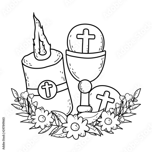 sacred chalice religious with candle