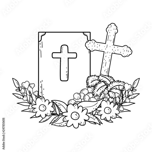 holy bible book with grapes fruits