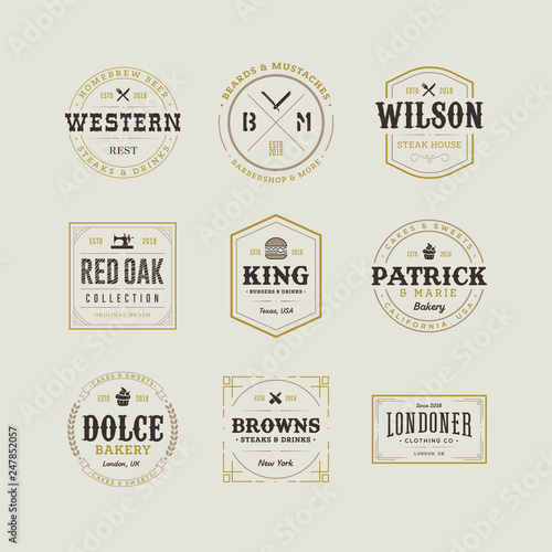 Set of Retro Vintage Hipster Logo Sign Emblem Design